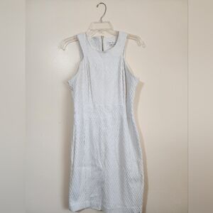 Women's Calvin Klein White Dress with Gold Zipper Size Twelve PetiteNo Pockets